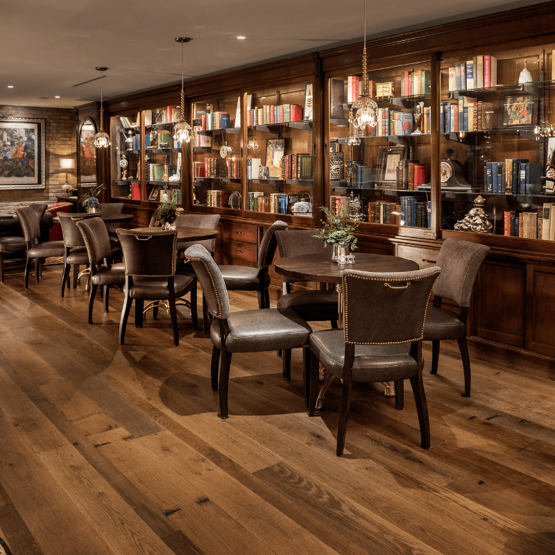 Bastille dark reclaimed white oak flooring swatch | Mill & Woods Atlanta