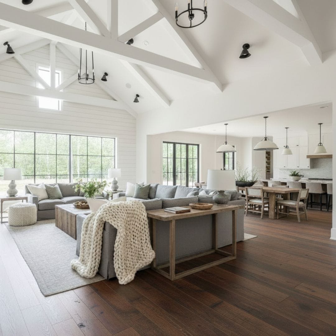 Hamilton reclaimed heart pine flooring installed | Mill & Woods