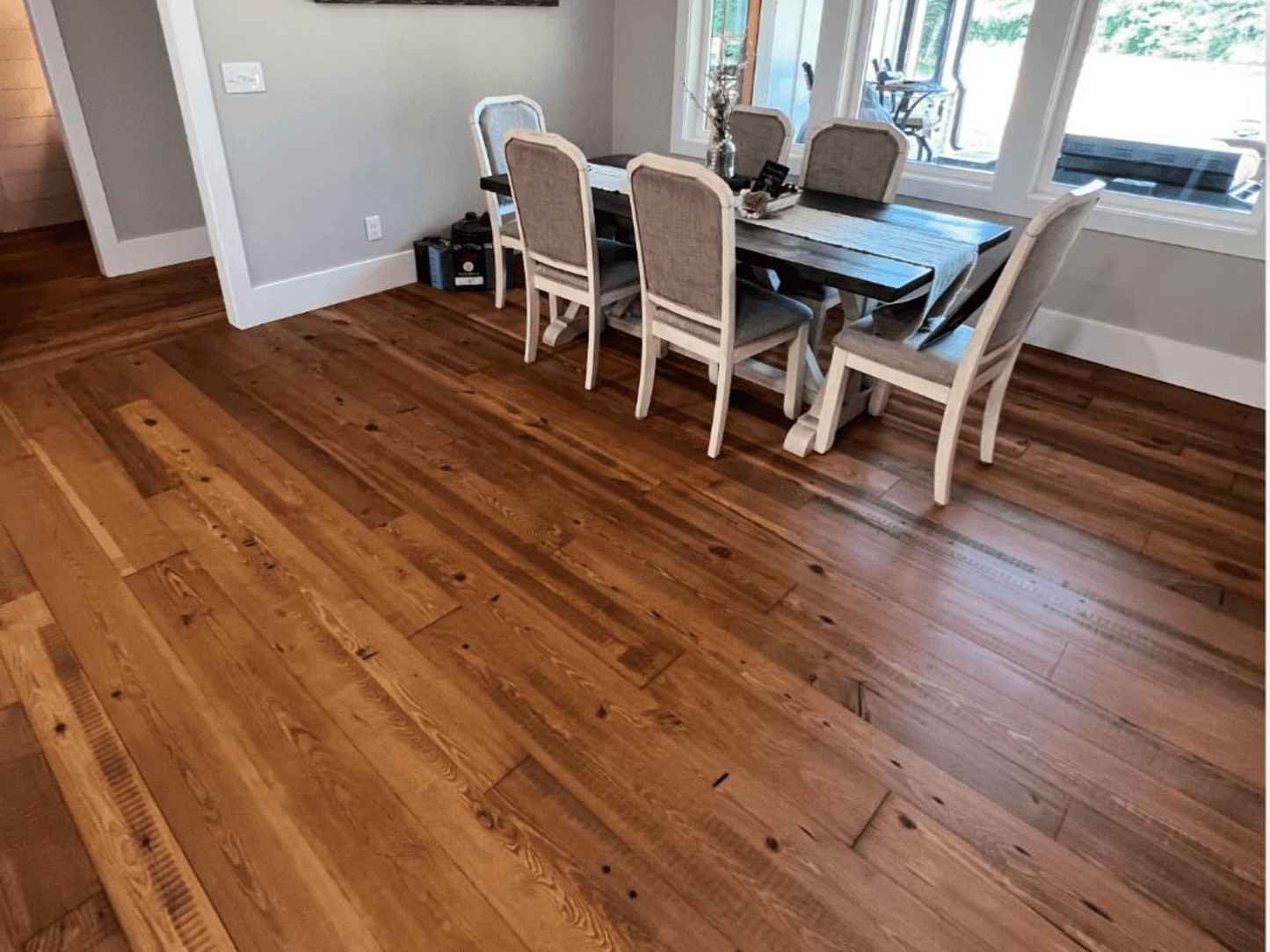 Hamilton wide plank reclaimed pine flooring | Mill & Woods