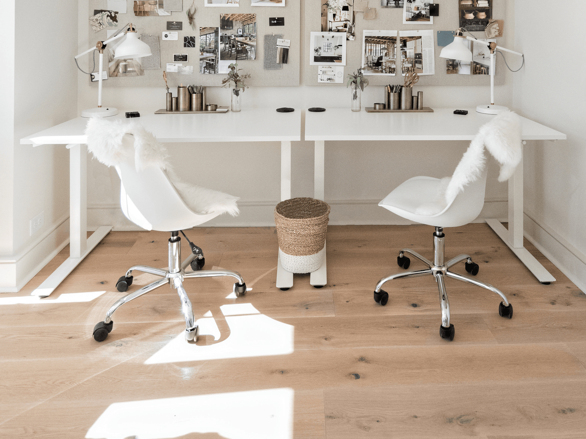 Winter Wheat white oak hardwood flooring installed | Mill & Woods